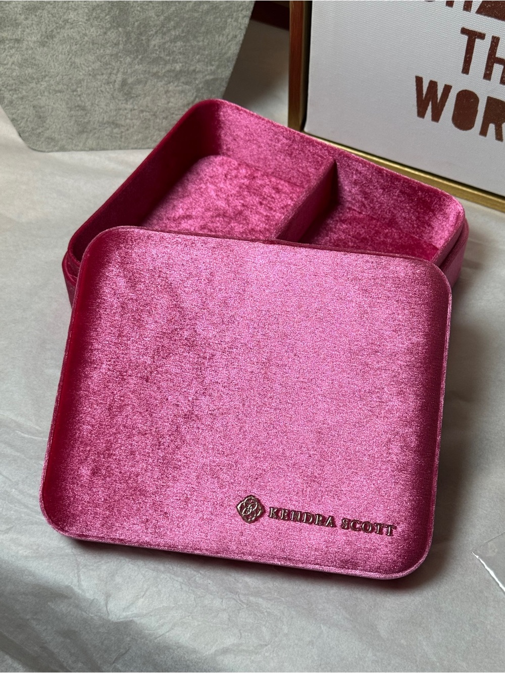 Kendra Scott Hot Pink Velvet Jewelry Box